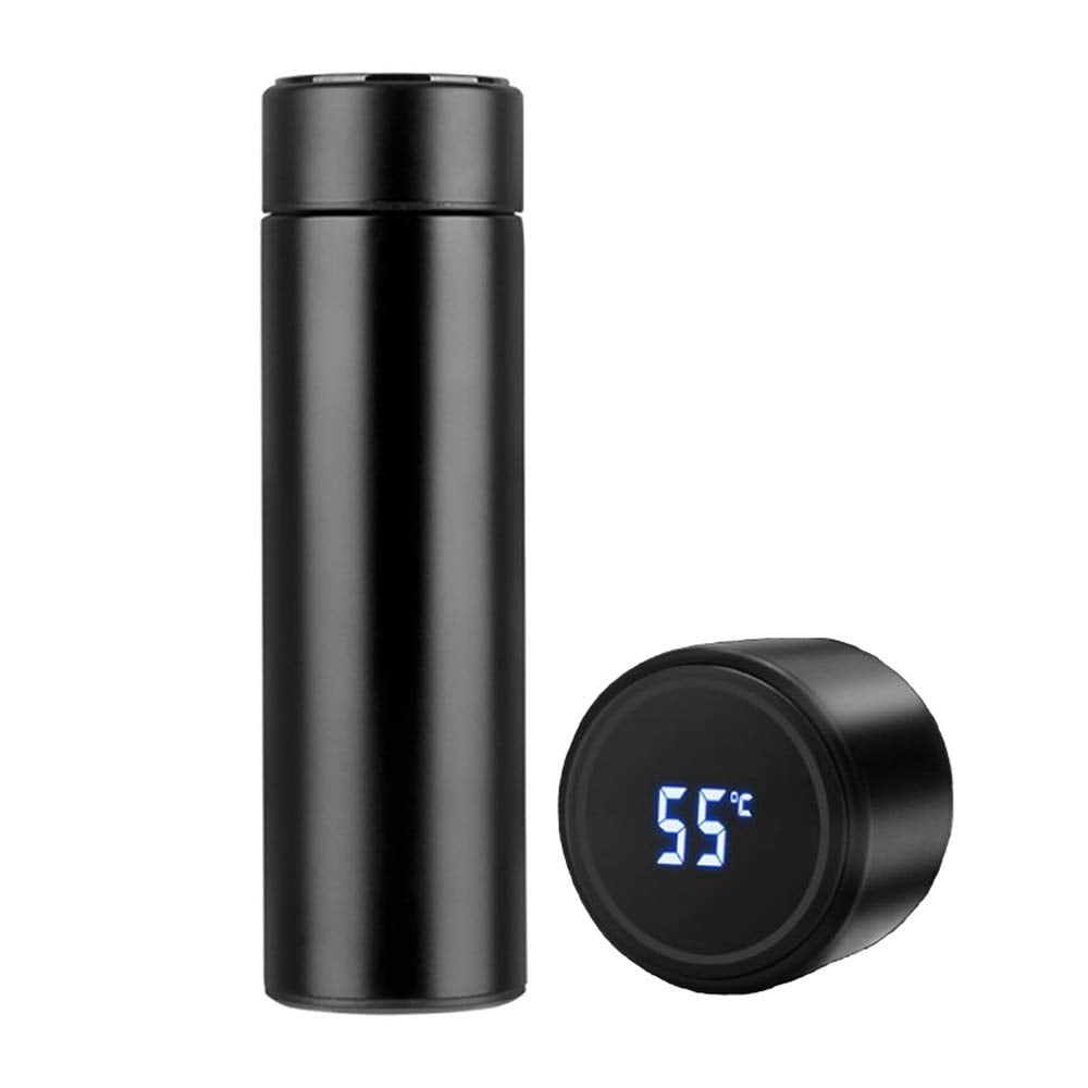 Modern Style Hot & Cold Flask With Led Temperature Monitor - Black Color
