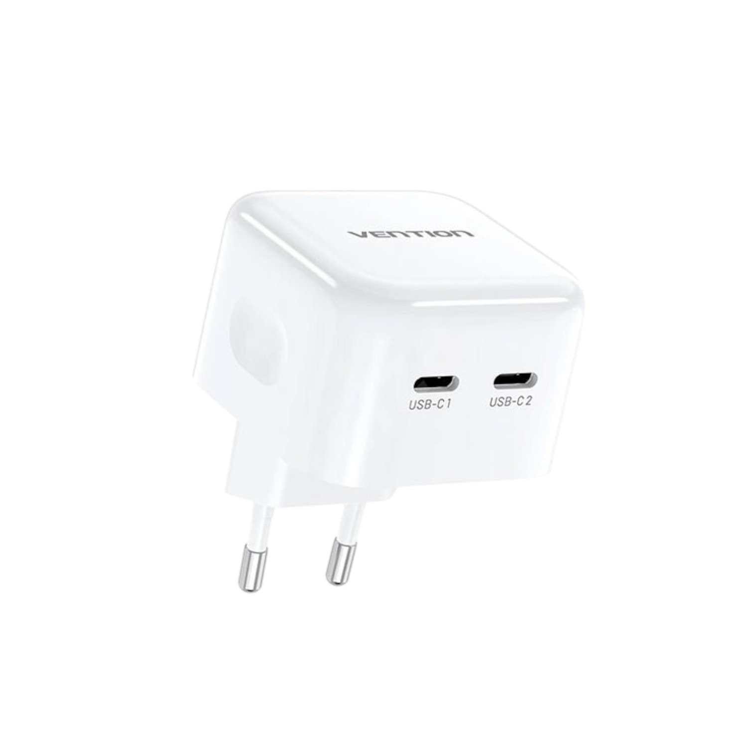 Vention FBPW0-EU 2-Port USB-C 35W GaN Charger - White