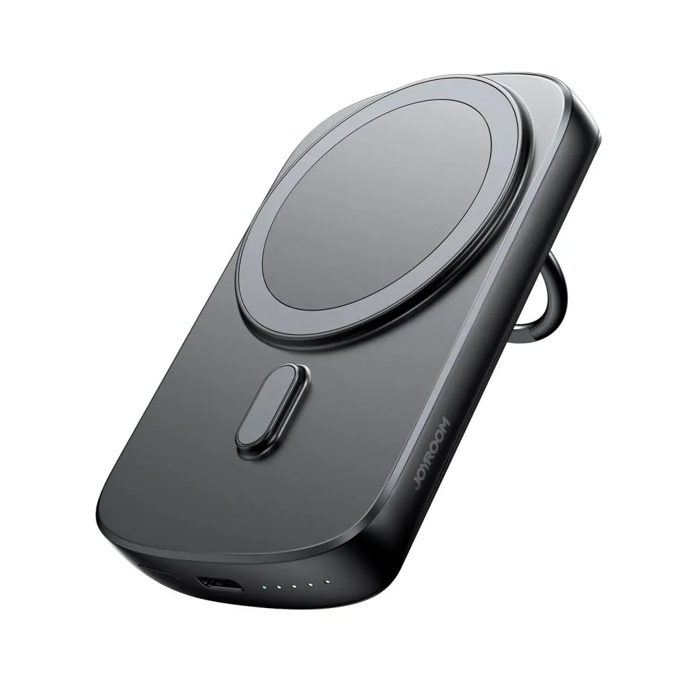 Joyroom JR-W030 20W 6000mAh Magnetic Wireless Power Bank with Ring Holder- Black Color
