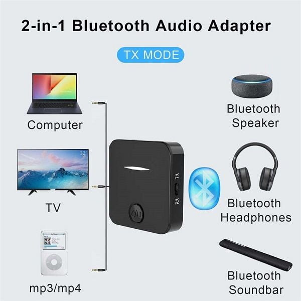 bluetooth audio transmitter receiver 2 in 1 for tv headphonesspeakerpccarhome stereo in bd at bdshopcomtcT2