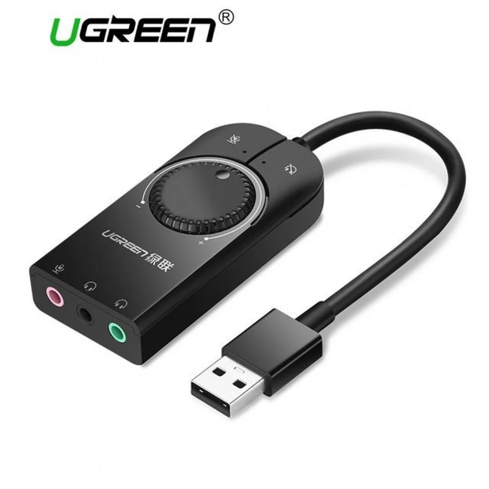 usb external soundaudio card for computer with volume control mute button 1