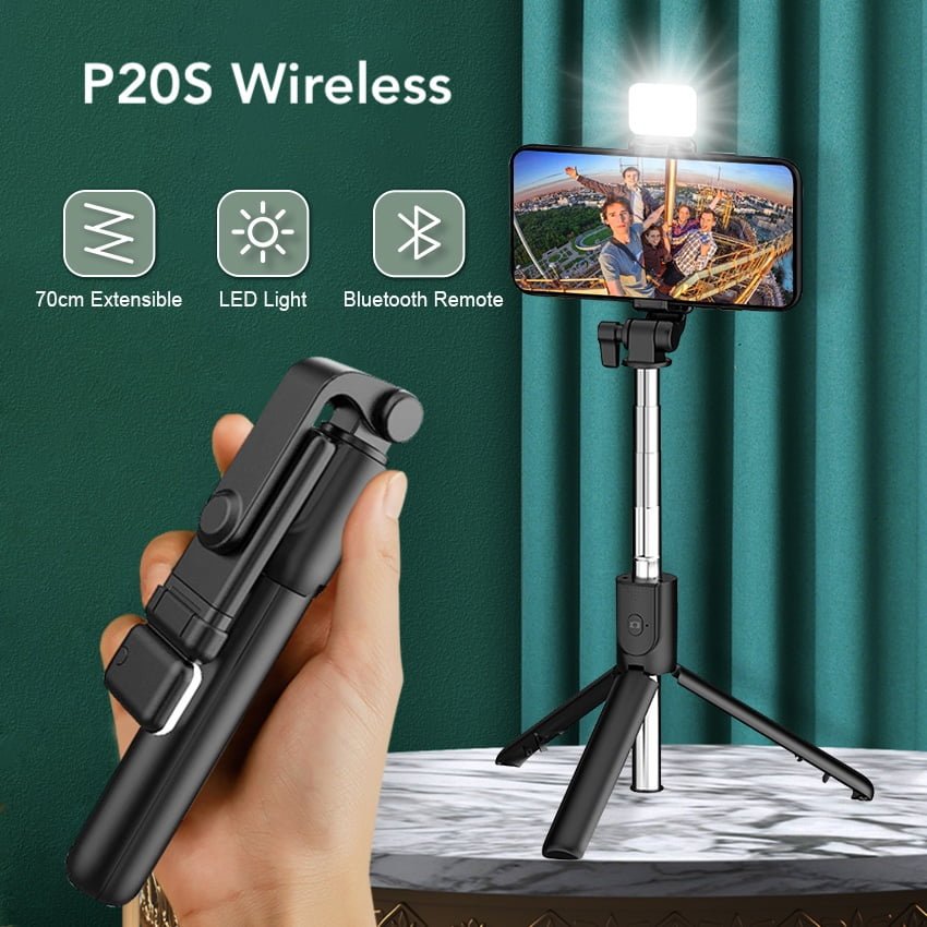 P20S Wireless Selfie Stick with LED Light