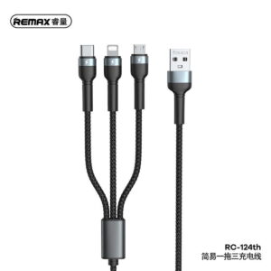 Remax RC-124th 3-in-1 Braided Data Cable Price in Bangladesh