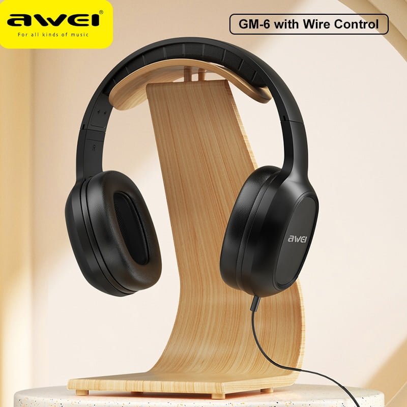 Awei GM 6 Wired Professional Headphone with Wire Control Game Wired Headset With Mic 3 5mm