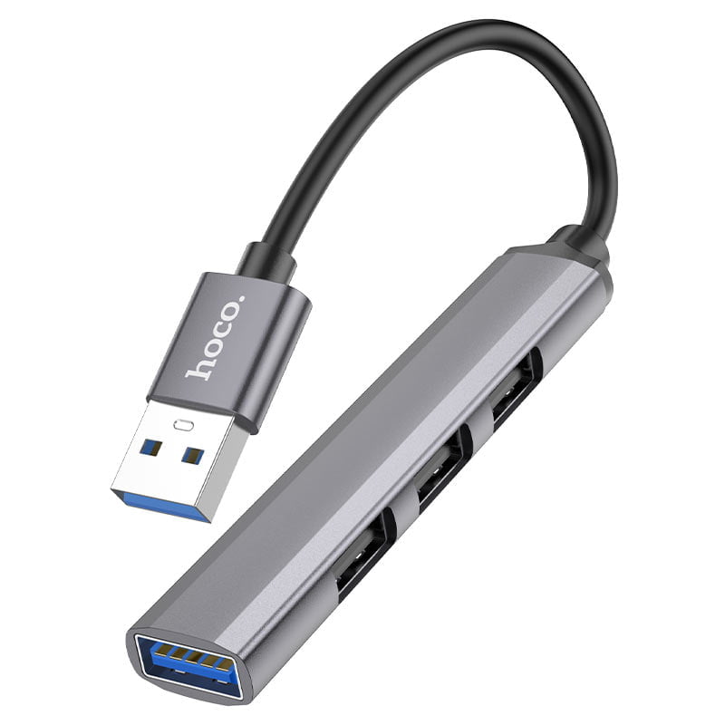 Hoco HB26 4 in 1 USB Hub Grey