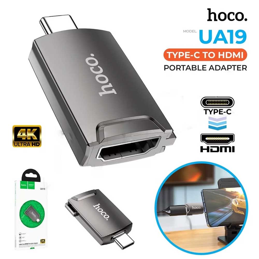 Hoco UA19 4K Type C TO HDMI Adapter Converter in BD