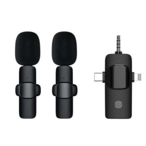New PD-128 3 In 1 Receiver Dual Mic Lavalier Wireless Microphone