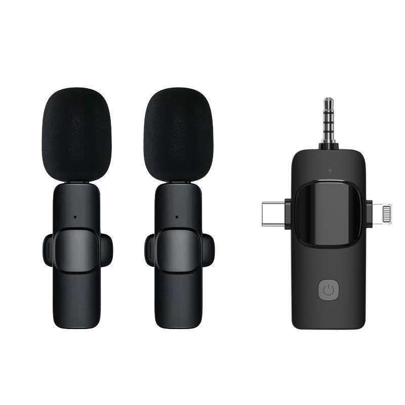 3 in 1 Receiver Dual Mic Wireless Microphone PD 128