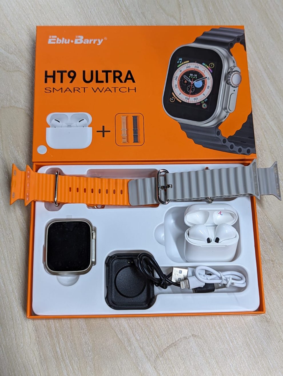 HT9 Ultra Smart Watch + TWS Combo with Double Strap