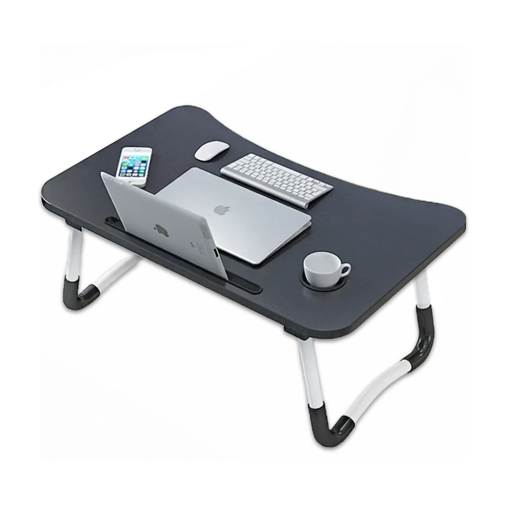 Multifunctional Portable & Foldable Laptop Table - Black Color