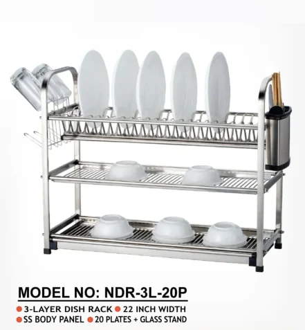 Stainless Steel Dish Rack 4 Layer and 20plates NDR-4L-20P