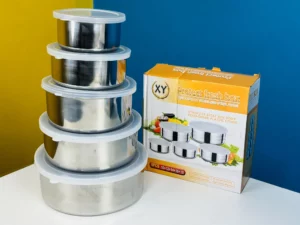 1015572 Stainless Steel Food Container Storage Box With Cover 5 In 1 Set (1)