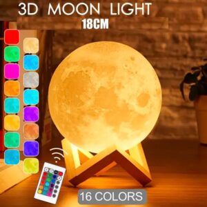 Rechargeable 3D Moon Lamp 18cm