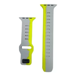 Dual Color Soft Silicone Watch Straps Yelow Gray