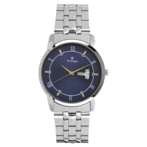 Titan (NS1774SM01) Analog with Day and Date Blue Dial Stainless Steel Strap watch for Men