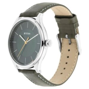 Titan Workwear Men's Urban Edge Lustrous Green Dial Leather Watch- NP1802SL04